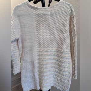 Free People Cream multi-texture oversized sweater